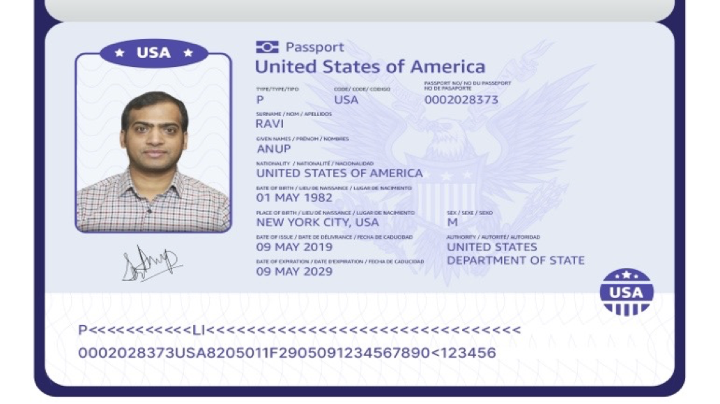 Sample passport