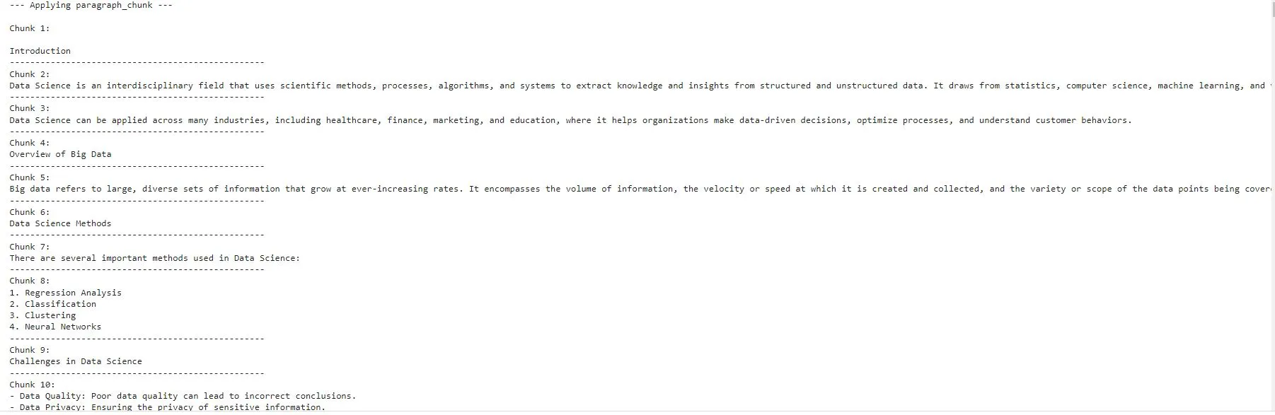 Paragraph-Based Chunking