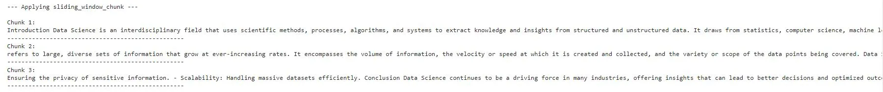 Sliding Window Chunking