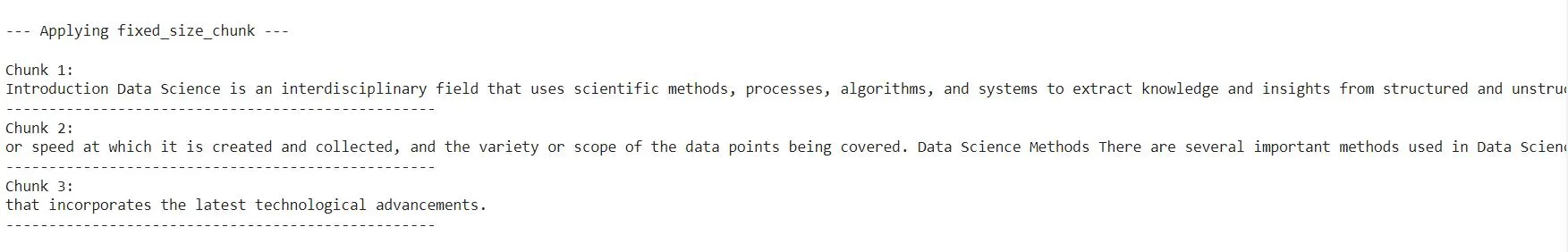 1. Fixed-Size Chunking