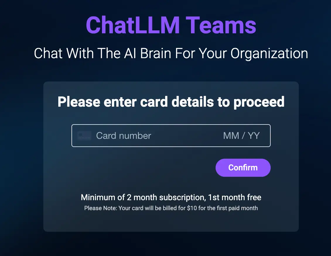 ChatLLM Team Payment