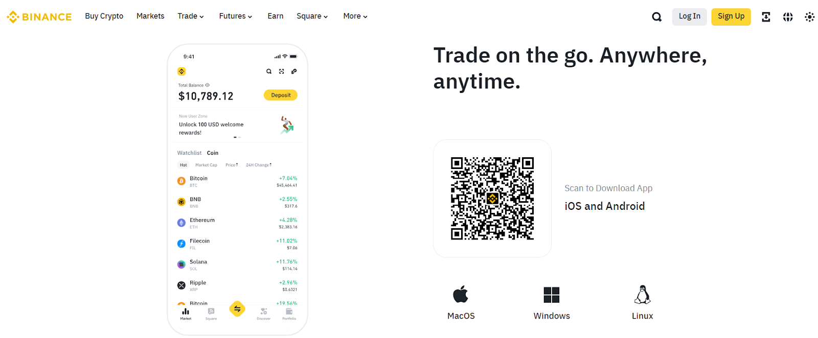 Binance website