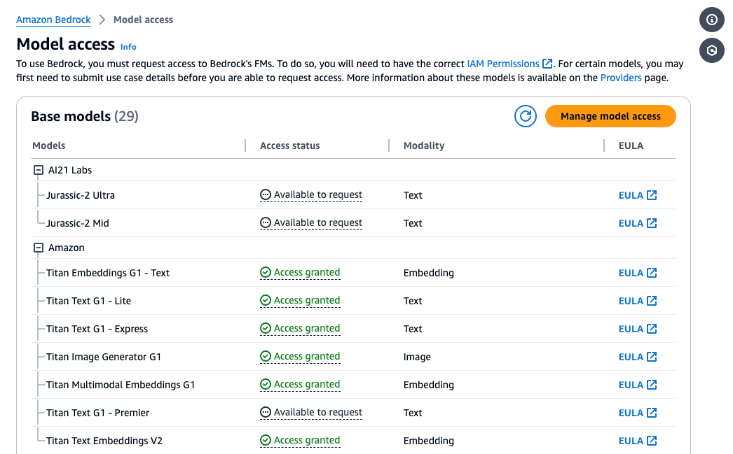 Bedrock model access