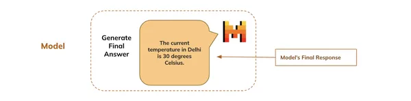 The model generates the final response: function call