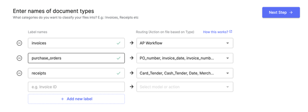 Nanonets automatically classifies your incoming documents into specific categories like invoices, purchase orders, and delivery notes. This ensures that only the relevant documents are processed for matching, saving time and reducing the likelihood of errors.