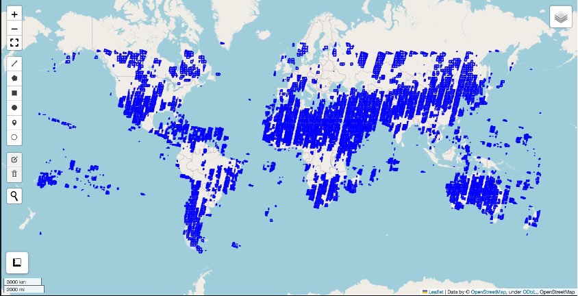 Huellas de imagen de Sentinel 2