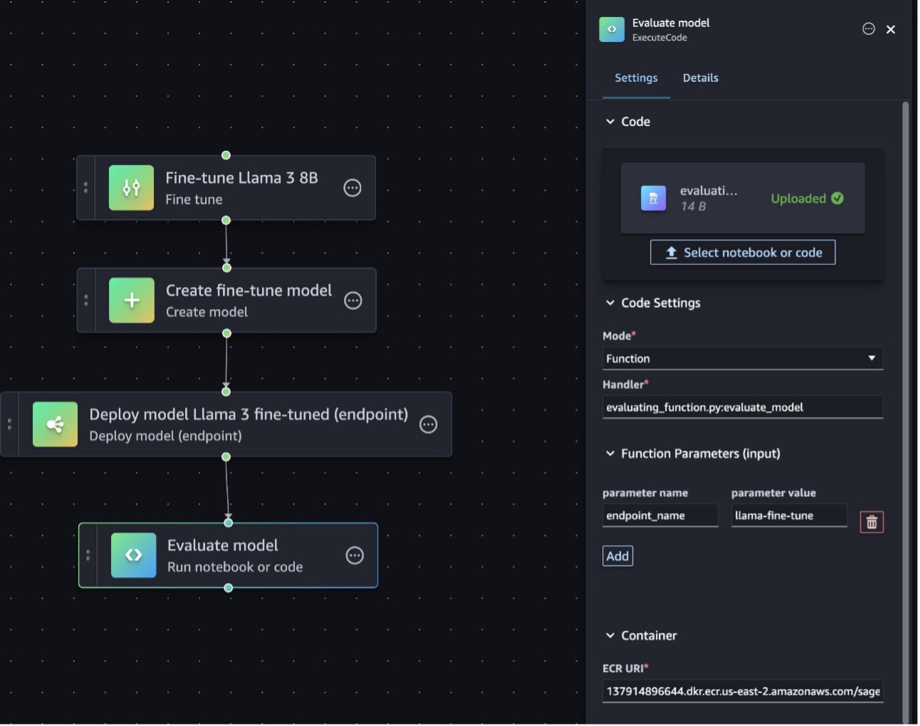 SageMaker Pipelines evaluate function