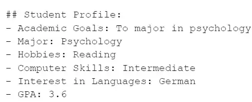 Student profile