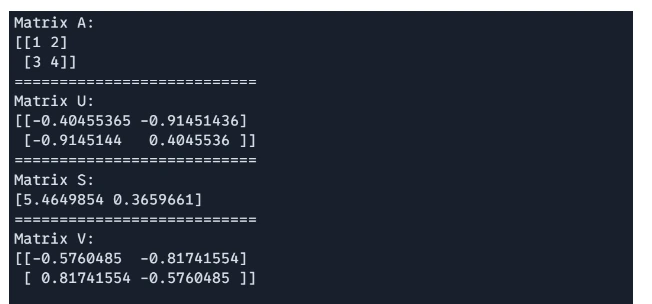 Matrix Singular Value Decomposition