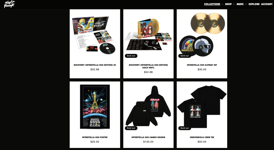 Daft Punk merchandise.