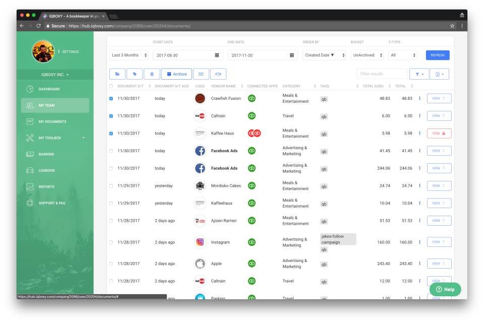 Veryfi OCR interface