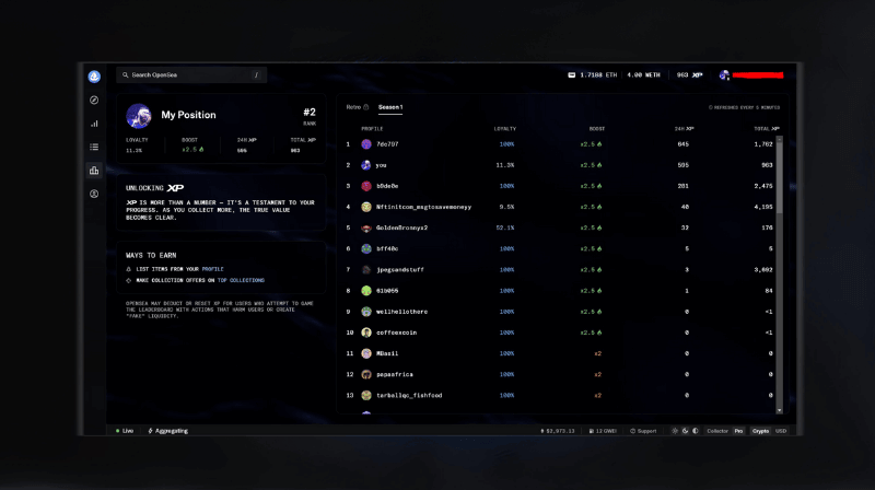 OpenSea V2 Leaderboard