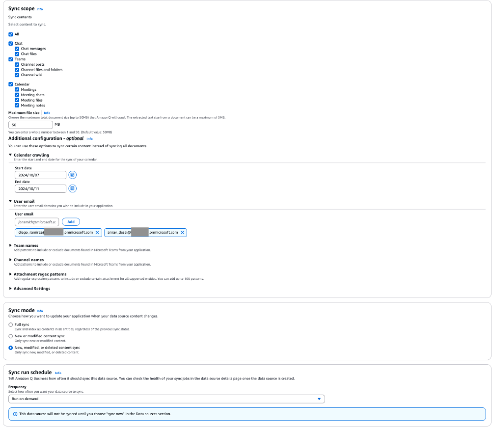 Configure Sync Mode, Sync Scope, and Sync Run Schedule