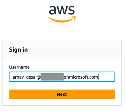 2. Sign in with your IAM Identify Center user name and password