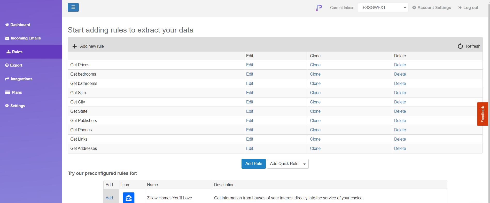 Parserr data extraction 