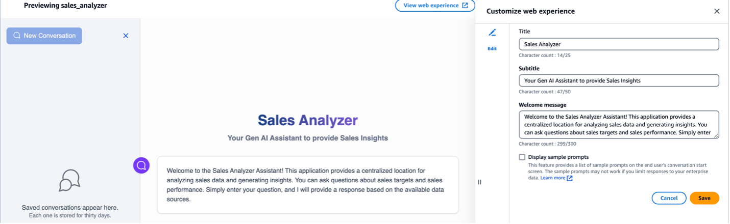 Previewing sales analyzer