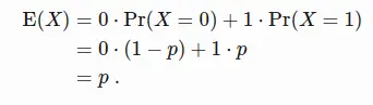 two possible outcomes for a Bernoulli random variable