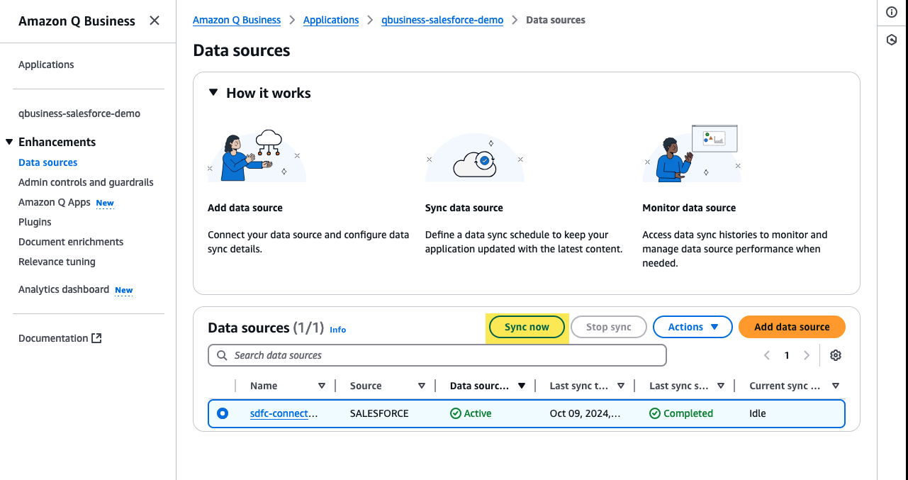 Sync Data Sources - Sync Now