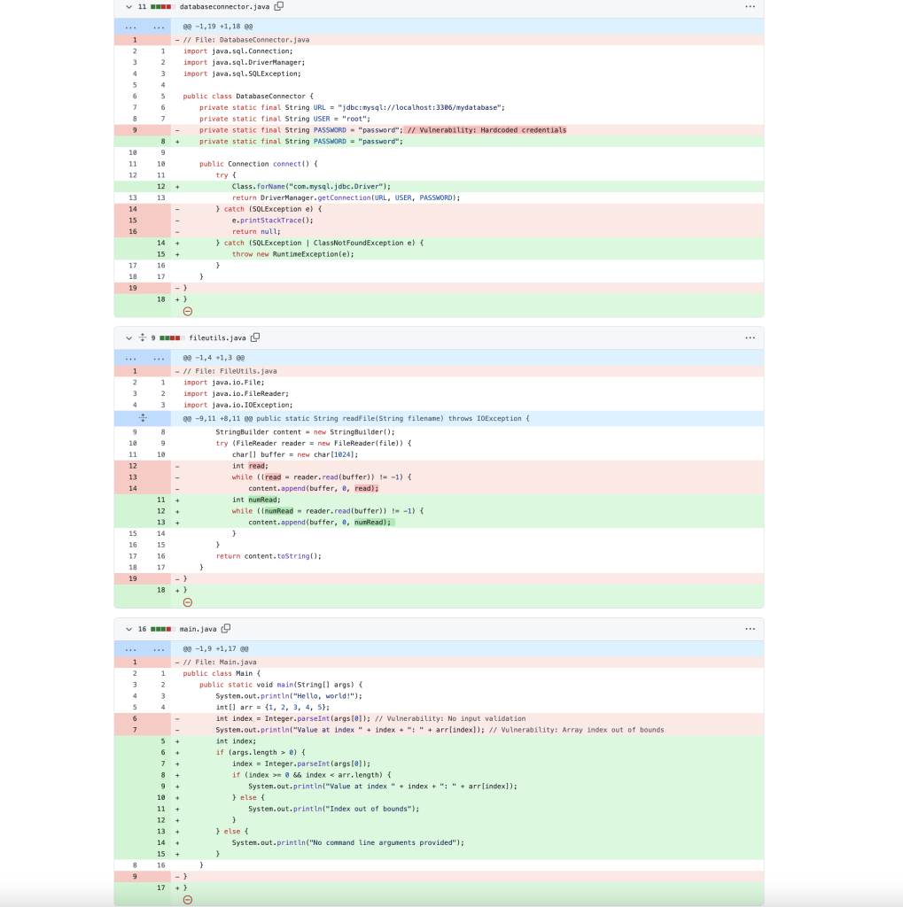 example output