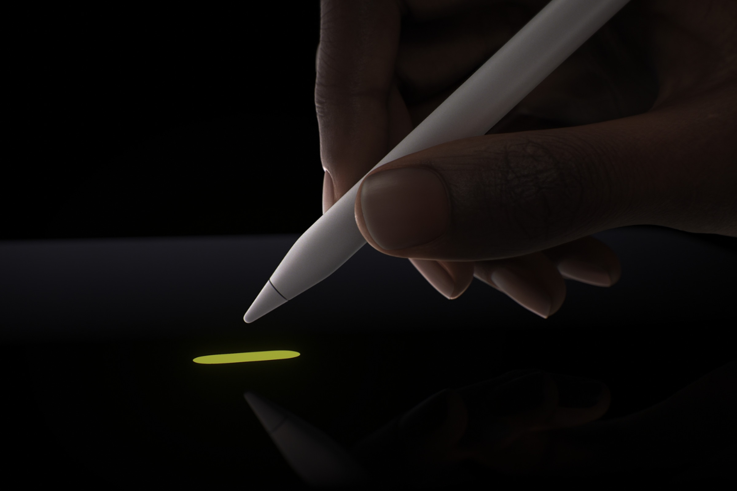 A screenshot of the Apple Pencil Pro taken from Apple’s Let Loose iPad presentation.