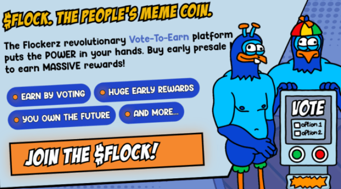 Flockerz meme coin grants access to a unique vote-to-win platform