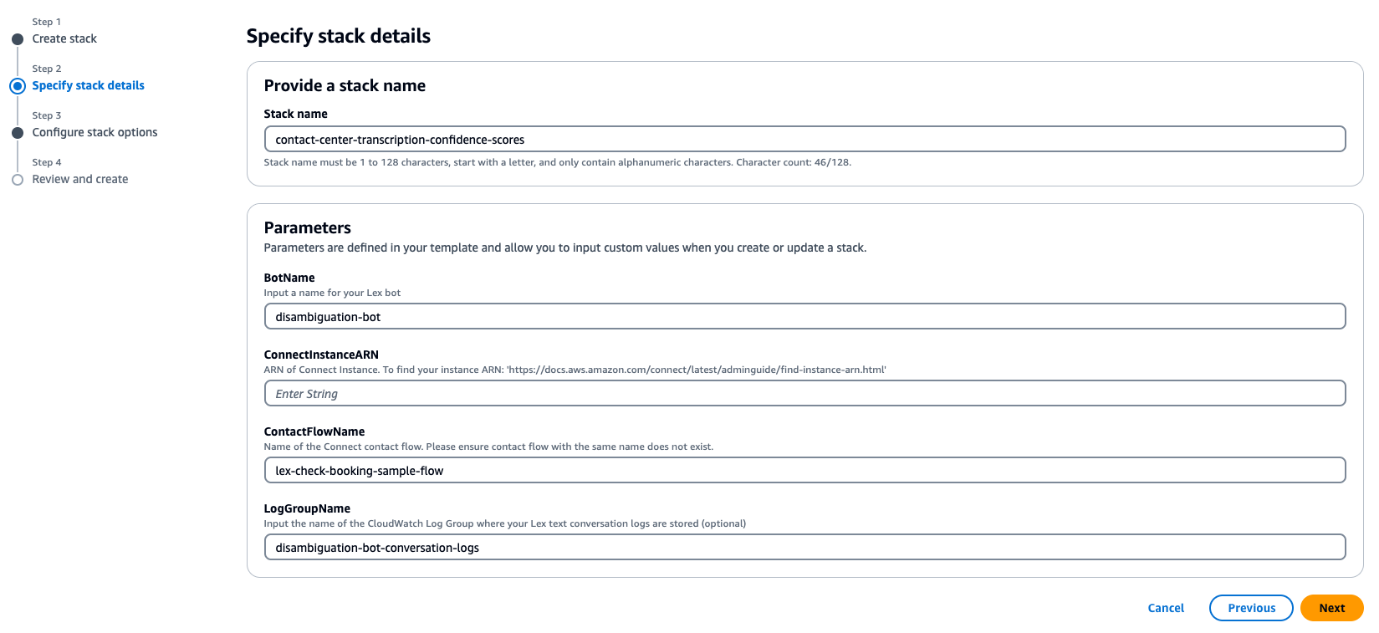 CFN stack parameters