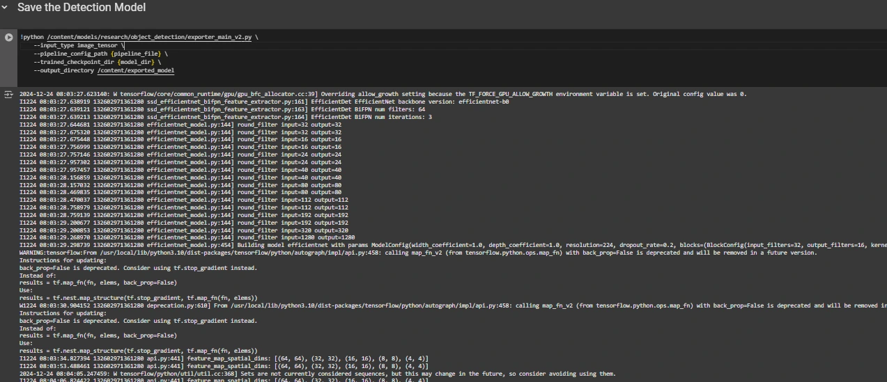 Save the trained model: Object detection with TensorFlow