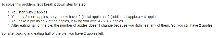 logical reasoning Output from Llama 3.2 (3b Model)