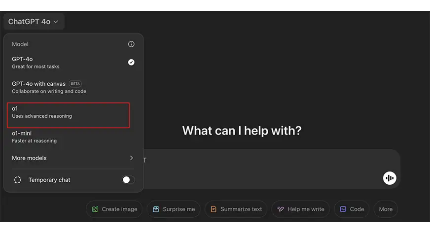 The OpenAI o1 model is now available