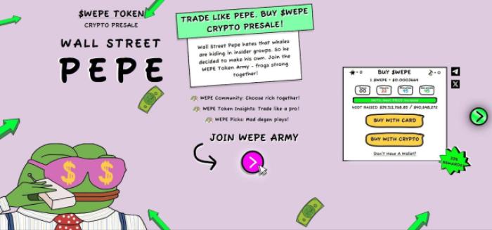 Pepe pre-sale information on Wall Street