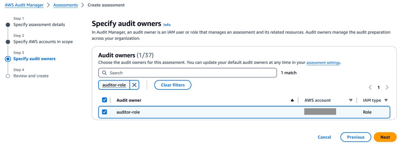 Specify audit owners