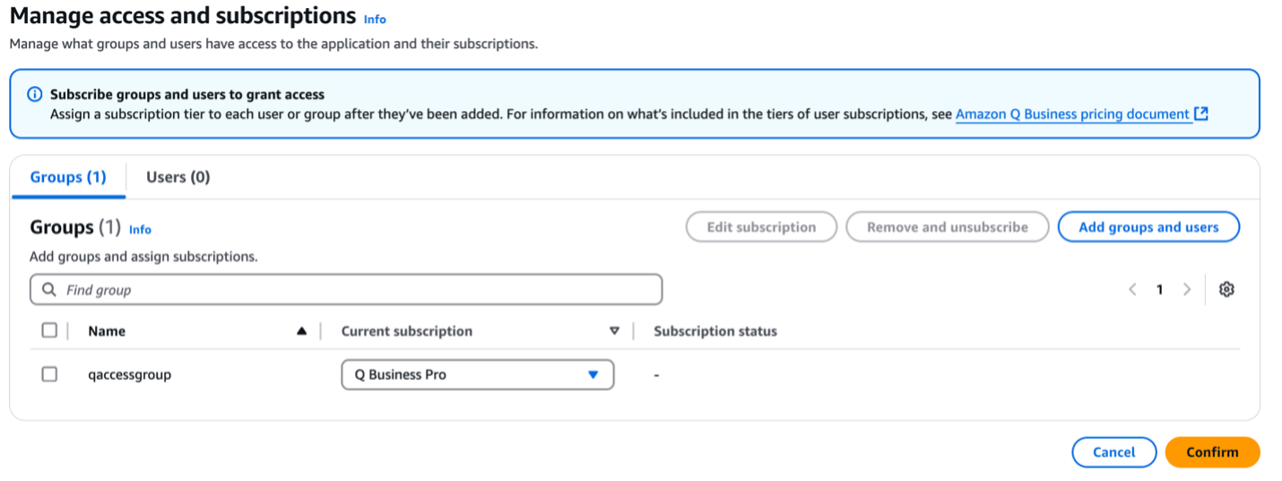 confirm subcscription screen