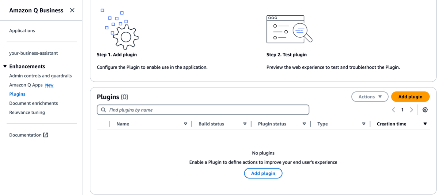 add custom plugin screen