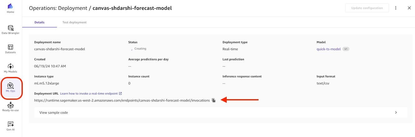 Deployed Model Endpoint