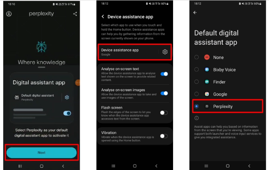 how to access the Perplexity mobile assistant